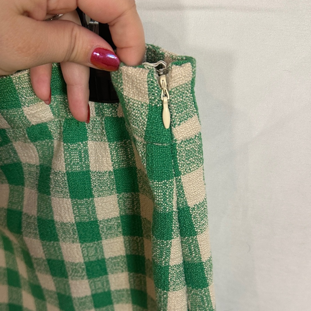 Vero Moda Green and Cream Plaid Mini Skirt - Picture 3 of 4